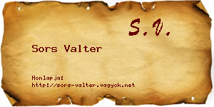 Sors Valter névjegykártya